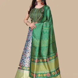 Kaizen TEXO FAB Printed Semi-Stitched Lehenga & Unstitched Blouse With Dupatta image 5