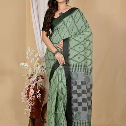 DipDiya Zari Pure Cotton Taant Saree-54