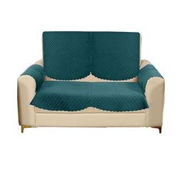 RADECOR Green Solid 2 Seater Sofa Cover-image-94