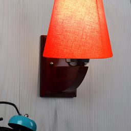 Devansh Orange Wood Traditional Abstract Shaped Shaped Wall Lamp-picture-4