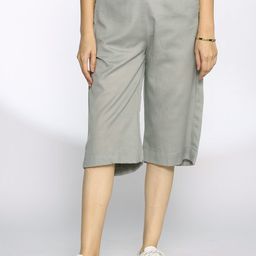 LetsDressUp Women Relaxed Fit Sage Grey Cotton Shorts-picture-13
