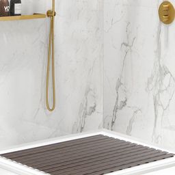 OBSESSIONS Brown Striped 110 GSM Anti-Skid Bath Rugs-image-37