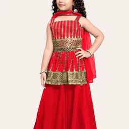 MD ENTERPRISE Girls Red Dresses-43