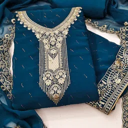 LeeliPeeri Designer Embroidered Unstitched Dress Material-image-90