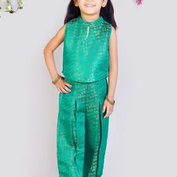 Tangerine Closet Self Design Top With Palazzo Clothing Set-image-37