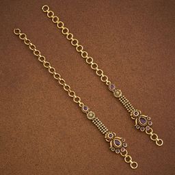 Kushal's Fashion Jewellery Gold-Plated Stone-Studded Matil-image-67