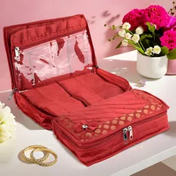 Myntra Elegant Homes Red & Gold Toned 2 Pieces 7-Compartments Bow Jewellery Organisers-25