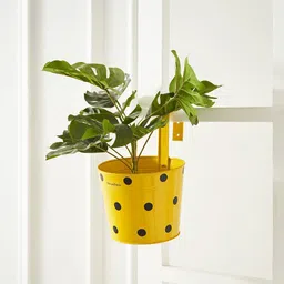 DecorTwist Yellow & Black Printed Planters-40