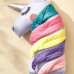 Home Centre Slate Kids Purple & Green Self Design Unicorn Pre Filled Cushion-image-13