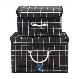 Myntra Elegant Homes Black Set of 2 Regular Tote Basket Organisers-35