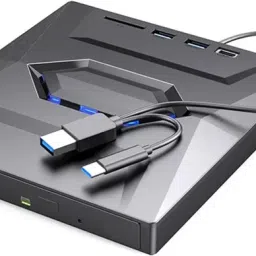 microware Multi-Function 5-in-1 Type-C DVD Recorder 3.0 USB External DVD writer Burner External DVD Writer-18
