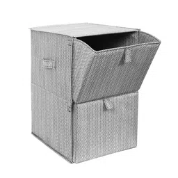 prettykrafts Grey 2 Tier Collapsible Storage Organiser-12