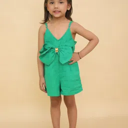 LITTLE GINNIE Girls Cotton Sleeveless Jumpsuit-39