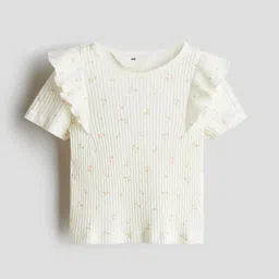 H&M Flounce-Trimmed Cotton Top-image-83