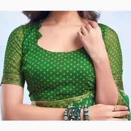 The Fashion Attire Printed Bandhani Chiffon Saree (Green)-picture-19
