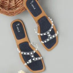 V-WALK Women Embellished Open Toe Flats-15