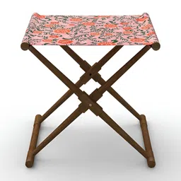 Chumbak Orange-Coloured & Peach Printed Bistro FoldableStool image 4