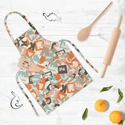 ArtzFolio White & Blue Printed Cotton Apron-image-15