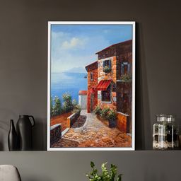 Myntra Elegant Homes Brown & Blue Single Piece Canvas Abstract Wall Paintings-image-82