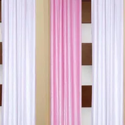 213 cm (7 ft) Polyester Semi Transparent Door Curtain (Pack Of 3) (Solid, pink,white)-image-25