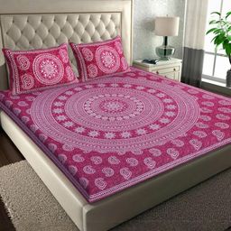 E Elma Unisex Pink Bedsheets-image-125