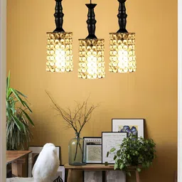 KINIS Black & White Textured Quirky Metal Ceiling Lamp-5