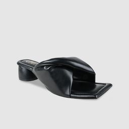 CAI Women Block Mules Black Enveloped bow-image-85