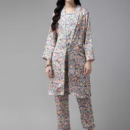 BAESD Printed Sleeveless Top With Trousers & Shrug Co-Ords-picture-15