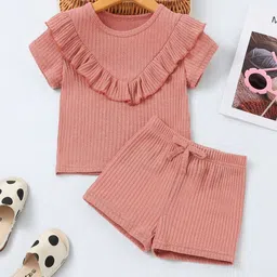BAESD Girls Ruffles Detailed Top And Shorts-image-24