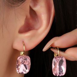 SALTY Square Shaped Stone Studded Hoop Earrings-21