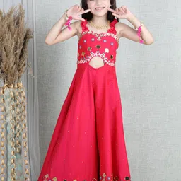 THE LITTLE CELEBS Girls Embellished Sleeveless Basic Jumpsuit-image-14