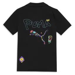 Puma Boys Standard Spread Collar Graphic Printed Cotton Casual Shirt-image-6