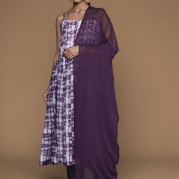 House of Pataudi Ombre Dyed Anarkali Kurta & Trousers With Dupatta-picture-57
