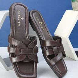 The Roadster Lifestyle Co Women Solid Party Square Shape Open Toe Flats-37