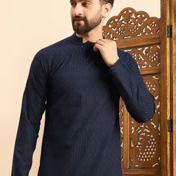 Anouk Men Geometric Thread Work Kurta-26