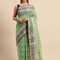 DESH BIDESH Woven Design Pure Cotton Taant Saree-image-42