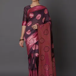 KALINI Woven Design Zari Silk Blend Banarasi Saree-picture-16