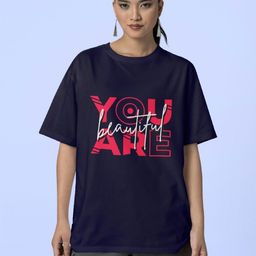 Reifica Women Typography Printed Drop-Shoulder Sleeves Applique T-shirt-image-43