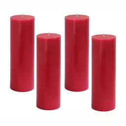 PEEPALCOMM Red 4 pieces Pillar Candle-image-2