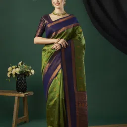 HERE&NOW Woven Design Zari Pure Silk Banarasi Saree-picture-10