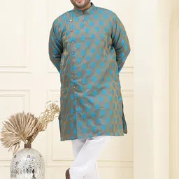 SOJANYA PLUS Men Ethnic Motifs Regular Thread Work Kurta with Pyjamas-39