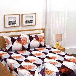 HIYANSHI HOME FURNISHING Multicoloured Geometric 330 TC King Bedsheet with 2 Pillow Covers-image-76