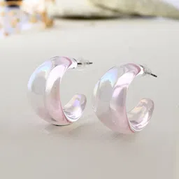 Voylla Quirky Chunky Half Hoop Earrings-image-9