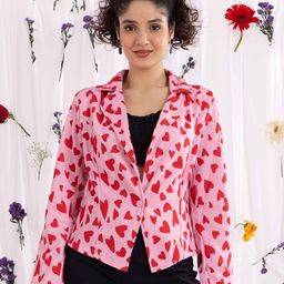 TANDUL Graphic Printed Lapel Collar Blazer-image-58
