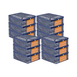 Aura Navy Blue 12 Pieces Reusable Wardrobe Organisers-14
