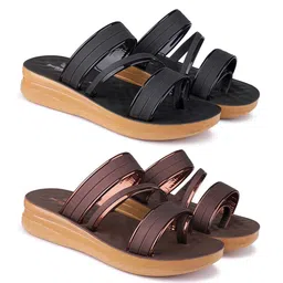 BERSACHE Women Set Of 2 Open Toe Flats-image-44