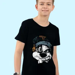 Uniplanet store Boys Typography Printed Extended Sleeves Raw Edge T-shirt-image-34