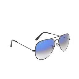 LOUIS KOUROS Unisex Aviator Sunglasses with UV Protected Lens SUN-LK-3026-BLU2BLK-M-24