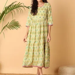 V-Mart Ethnic Motifs Printed Mirror Work Cotton Anarkali Kurta-38