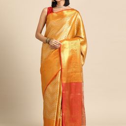 DIVASTRI Woven Design Zari Brocade Banarasi Silk Saree-picture-1